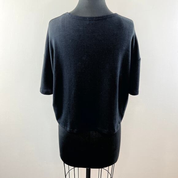 Aritzia Wilfred Free Round Neck Casual Tee Black Short Sleeve Pullover Size S - Picture 6 of 10